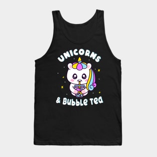 Unicorns And Bubble Tea Chibi Cute Unicorn Tank Top